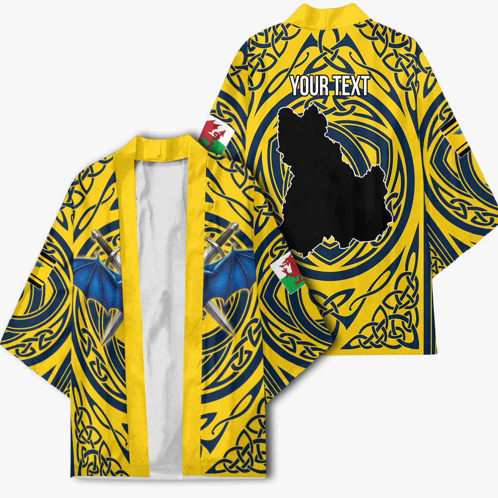 Personalized Brecknockshire Wales Kimono Welsh Celtic Bat And Swords Design - Wonder Print Shop