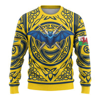 Personalized Brecknockshire Wales Ugly Christmas Sweater Welsh Celtic Bat And Swords Design - Wonder Print Shop