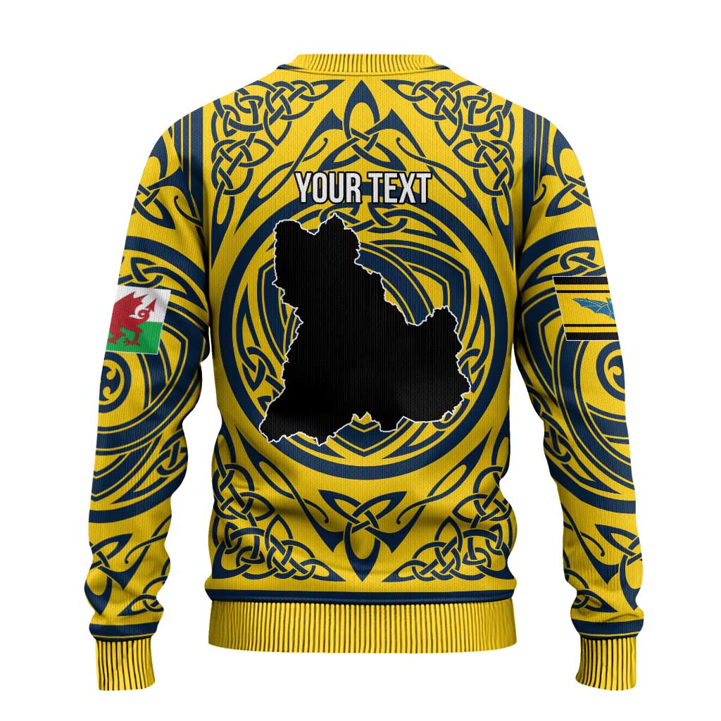 Personalized Brecknockshire Wales Ugly Christmas Sweater Welsh Celtic Bat And Swords Design - Wonder Print Shop