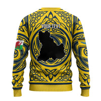 Personalized Brecknockshire Wales Ugly Christmas Sweater Welsh Celtic Bat And Swords Design - Wonder Print Shop