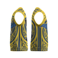 Personalized Brecknockshire Wales Christmas Knitted V-Neck Vest Welsh Celtic Bat And Swords Design - Wonder Print Shop