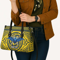 Personalized Brecknockshire Wales Leather Bag Welsh Celtic Bat And Swords Design - Wonder Print Shop