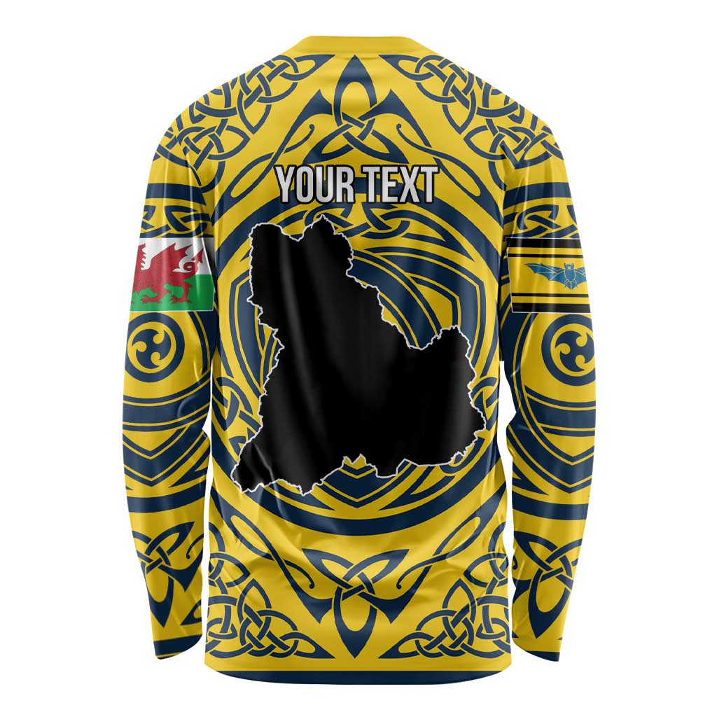 Personalized Brecknockshire Wales Long Sleeve Shirt Welsh Celtic Bat And Swords Design - Wonder Print Shop