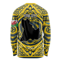 Personalized Brecknockshire Wales Long Sleeve Shirt Welsh Celtic Bat And Swords Design - Wonder Print Shop