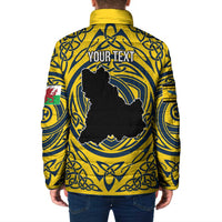 Personalized Brecknockshire Wales Padded Jacket Welsh Celtic Bat And Swords Design - Wonder Print Shop