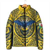 Personalized Brecknockshire Wales Padded Jacket Welsh Celtic Bat And Swords Design - Wonder Print Shop