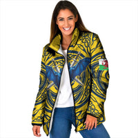 Personalized Brecknockshire Wales Padded Jacket Welsh Celtic Bat And Swords Design - Wonder Print Shop