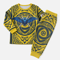 Personalized Brecknockshire Wales Christmas Pajama Set Welsh Celtic Bat And Swords Design - Wonder Print Shop