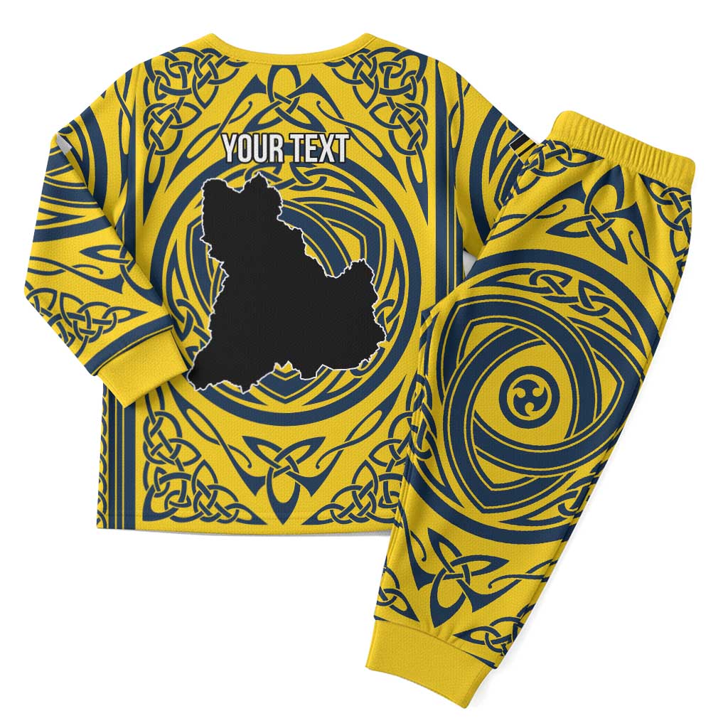 Personalized Brecknockshire Wales Christmas Pajama Set Welsh Celtic Bat And Swords Design - Wonder Print Shop