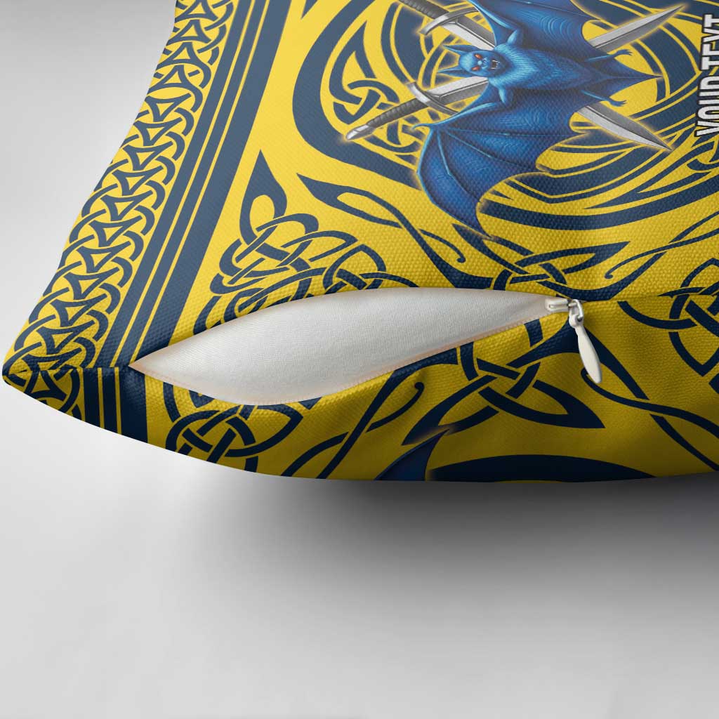 Personalized Brecknockshire Wales Pillow Cover Welsh Celtic Bat And Swords Design - Wonder Print Shop