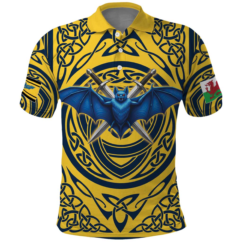 Personalized Brecknockshire Wales Polo Shirt Welsh Celtic Bat And Swords Design - Wonder Print Shop
