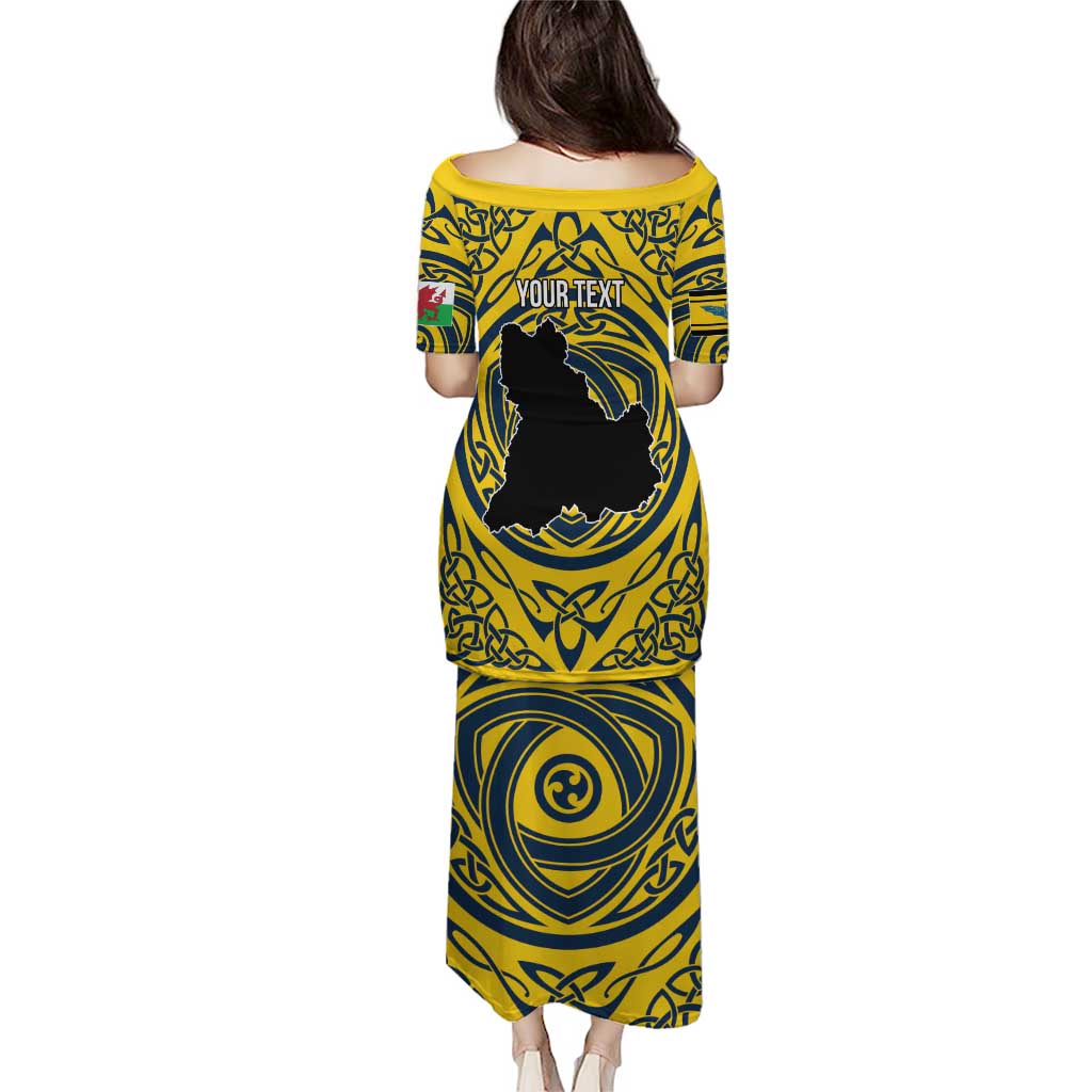 Personalized Brecknockshire Wales Puletasi Welsh Celtic Bat And Swords Design - Wonder Print Shop