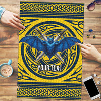 Personalized Brecknockshire Wales Puzzle Welsh Celtic Bat And Swords Design - Wonder Print Shop