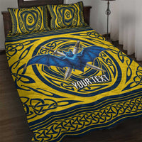 Personalized Brecknockshire Wales Quilt Bed Set Welsh Celtic Bat And Swords Design - Wonder Print Shop