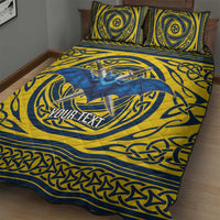 Personalized Brecknockshire Wales Quilt Bed Set Welsh Celtic Bat And Swords Design - Wonder Print Shop