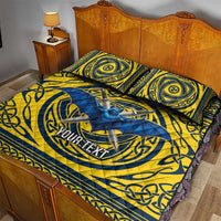 Personalized Brecknockshire Wales Quilt Bed Set Welsh Celtic Bat And Swords Design - Wonder Print Shop