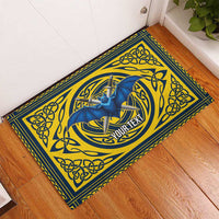 Personalized Brecknockshire Wales Rubber Doormat Welsh Celtic Bat And Swords Design - Wonder Print Shop