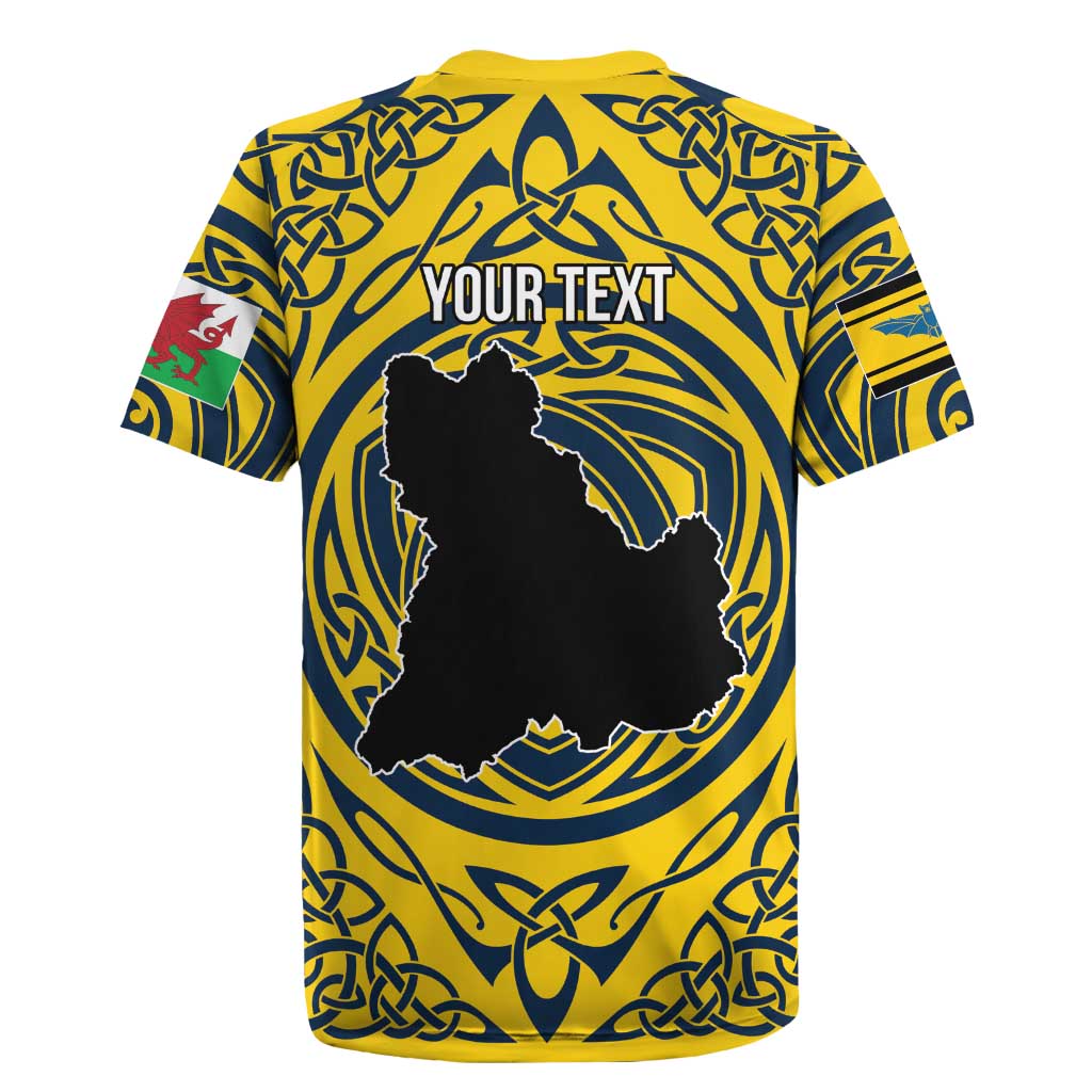 Personalized Brecknockshire Wales Rugby Jersey Welsh Celtic Bat And Swords Design - Wonder Print Shop