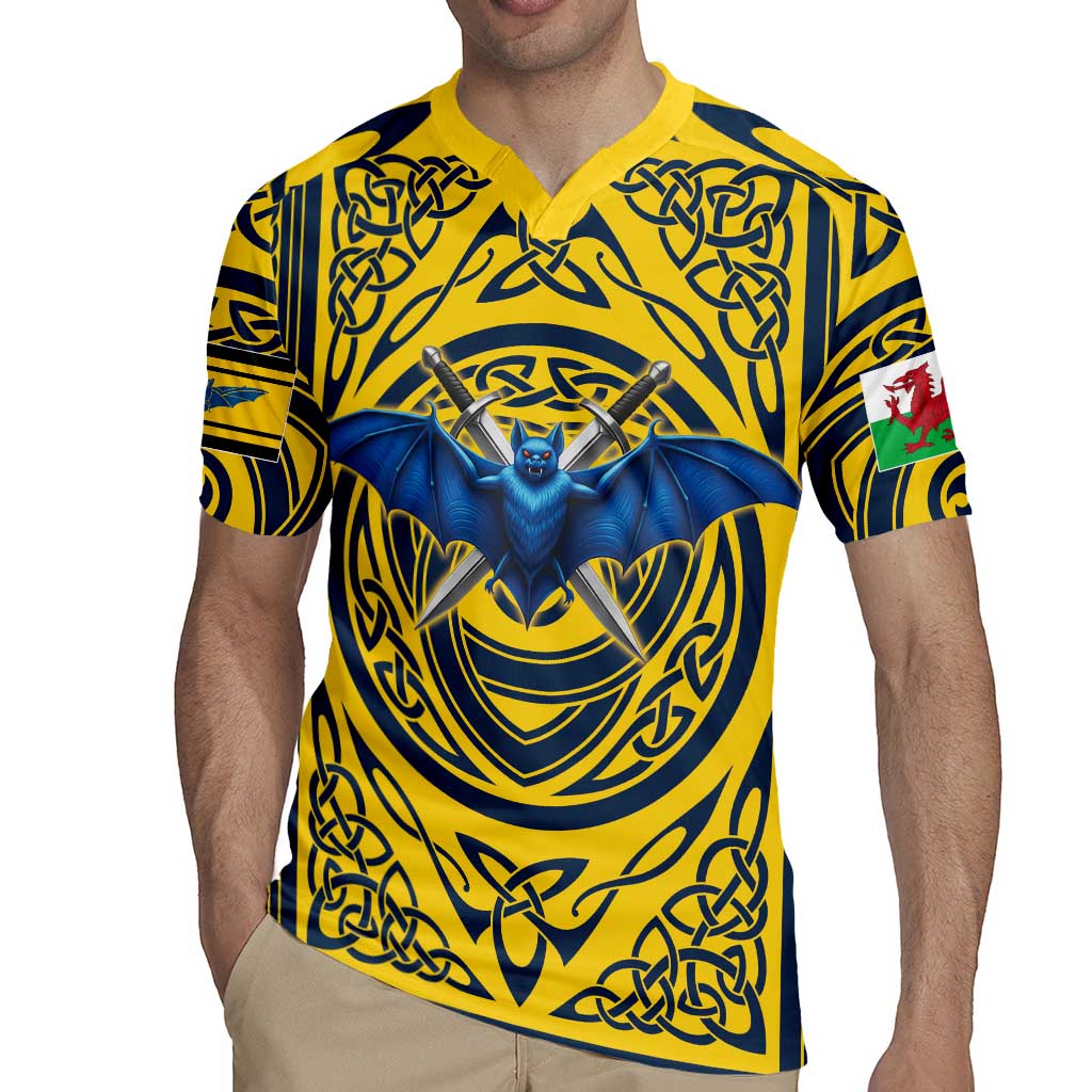 Personalized Brecknockshire Wales Rugby Jersey Welsh Celtic Bat And Swords Design - Wonder Print Shop
