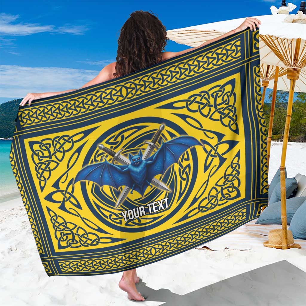 Personalized Brecknockshire Wales Sarong Welsh Celtic Bat And Swords Design - Wonder Print Shop