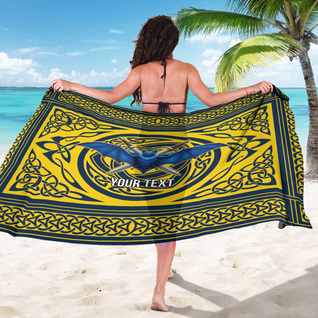Personalized Brecknockshire Wales Sarong Welsh Celtic Bat And Swords Design - Wonder Print Shop