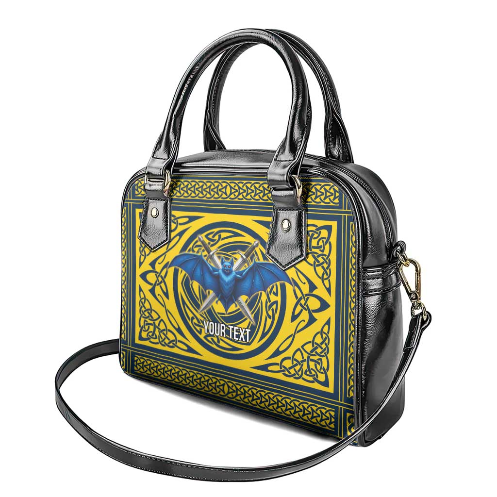 Personalized Brecknockshire Wales Shoulder Handbag Welsh Celtic Bat And Swords Design - Wonder Print Shop