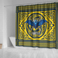 Personalized Brecknockshire Wales Shower Curtain Welsh Celtic Bat And Swords Design - Wonder Print Shop