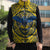 Personalized Brecknockshire Wales Sleeveless Puffer Jacket Welsh Celtic Bat And Swords Design - Wonder Print Shop