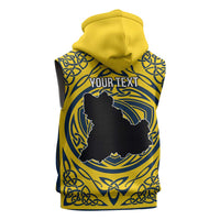 Personalized Brecknockshire Wales Sleeveless Zip Hoodie Welsh Celtic Bat And Swords Design - Wonder Print Shop