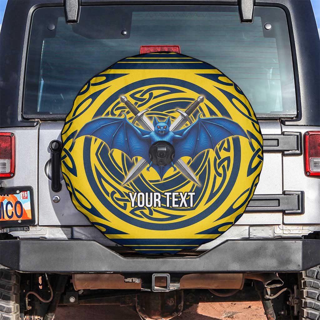 Personalized Brecknockshire Wales Spare Tire Cover Welsh Celtic Bat And Swords Design - Wonder Print Shop