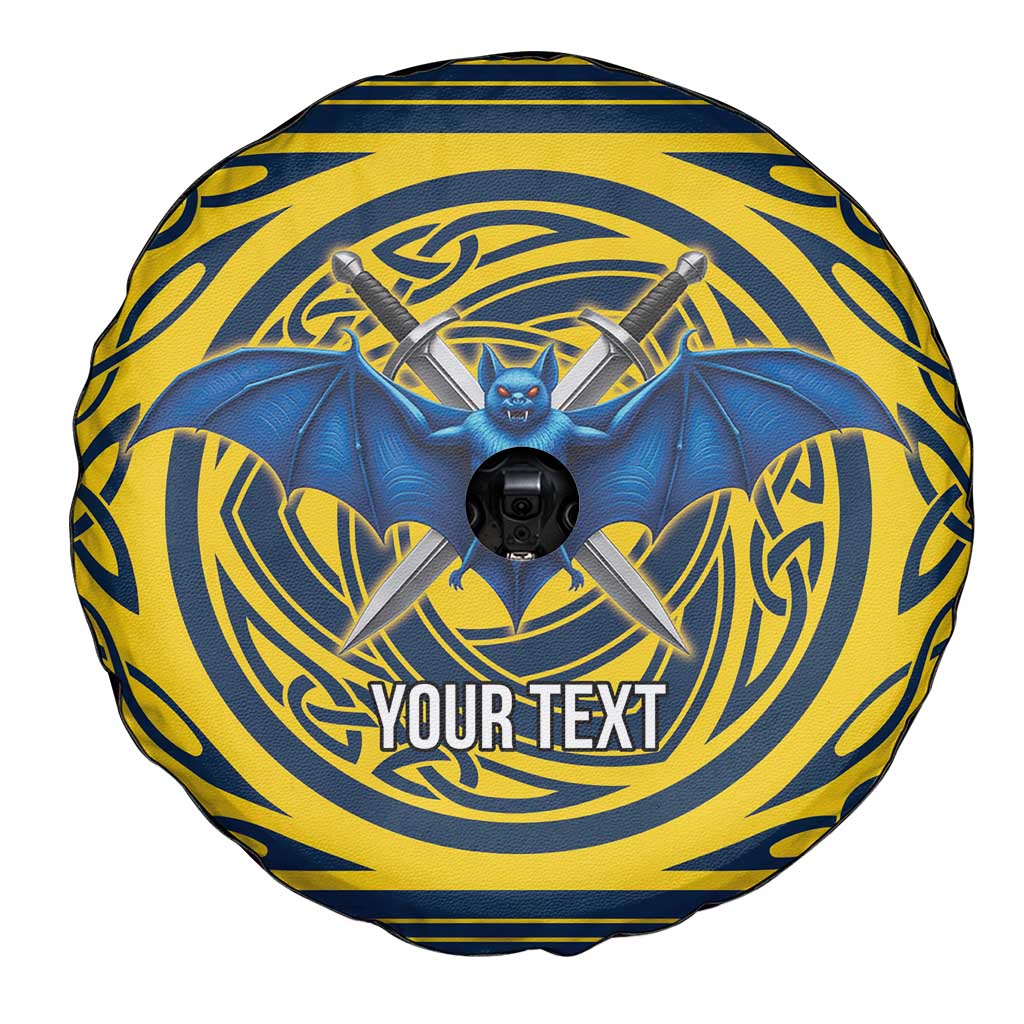 Personalized Brecknockshire Wales Spare Tire Cover Welsh Celtic Bat And Swords Design - Wonder Print Shop