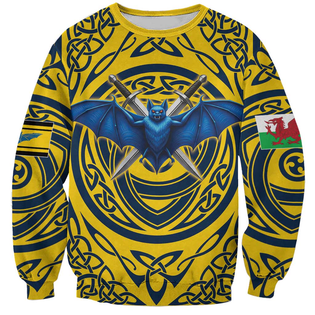 Personalized Brecknockshire Wales Sweatshirt Welsh Celtic Bat And Swords Design - Wonder Print Shop