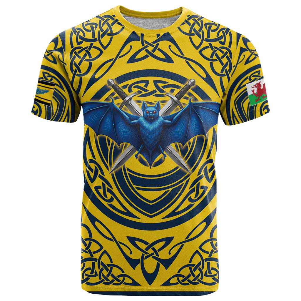 Personalized Brecknockshire Wales T Shirt Welsh Celtic Bat And Swords Design - Wonder Print Shop