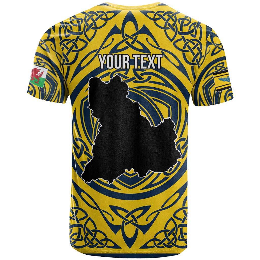 Personalized Brecknockshire Wales T Shirt Welsh Celtic Bat And Swords Design - Wonder Print Shop