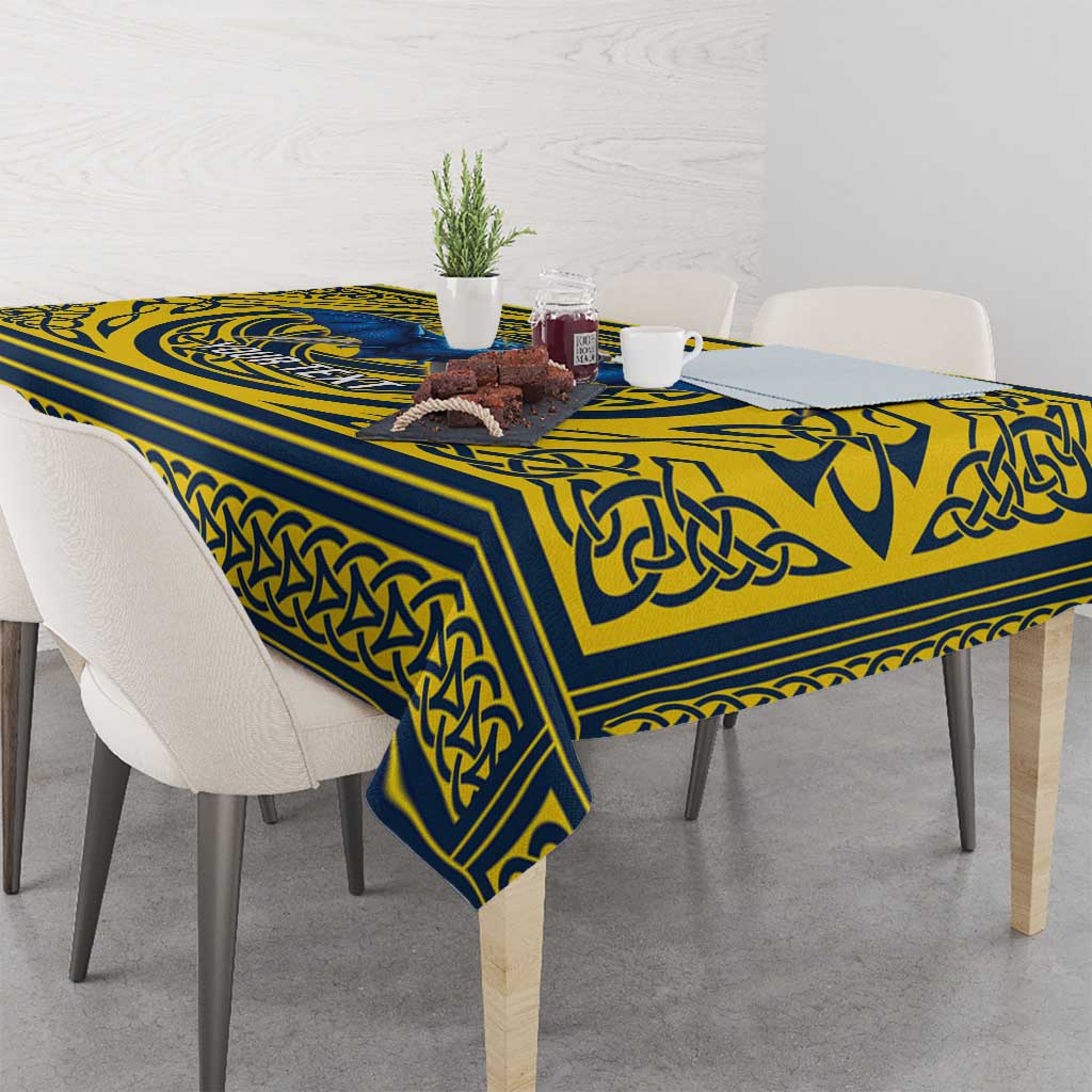 Personalized Brecknockshire Wales Tablecloth Welsh Celtic Bat And Swords Design - Wonder Print Shop