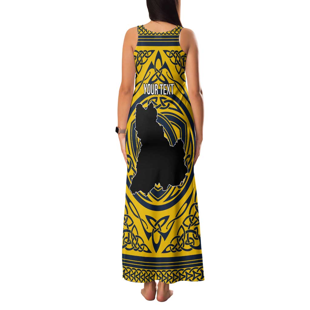 Personalized Brecknockshire Wales Tank Maxi Dress Welsh Celtic Bat And Swords Design - Wonder Print Shop