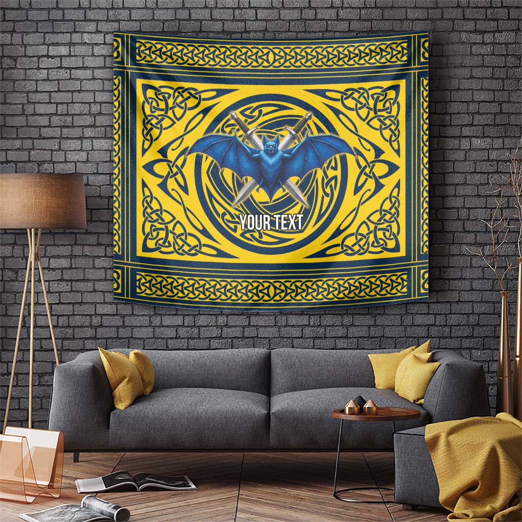 Personalized Brecknockshire Wales Tapestry Welsh Celtic Bat And Swords Design - Wonder Print Shop