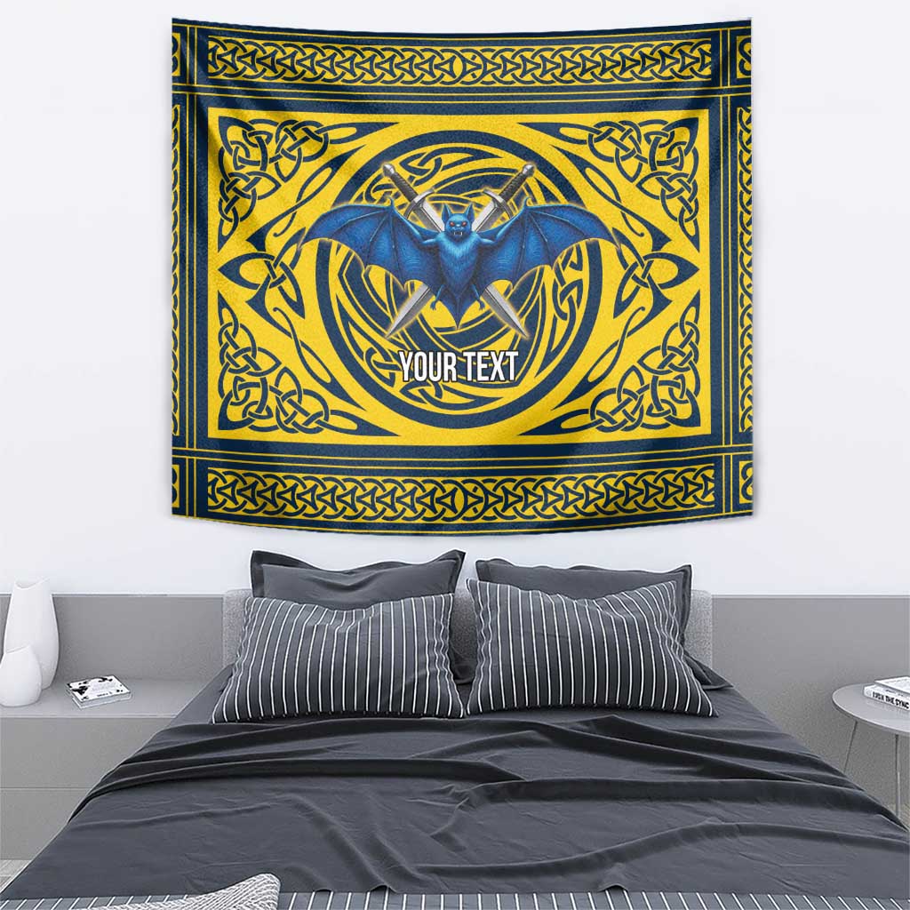 Personalized Brecknockshire Wales Tapestry Welsh Celtic Bat And Swords Design - Wonder Print Shop