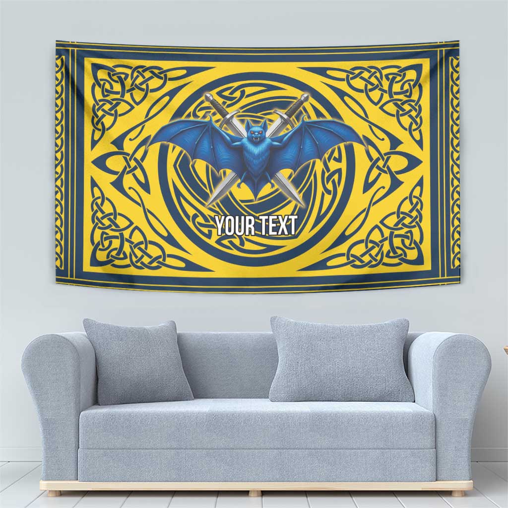 Personalized Brecknockshire Wales Tapestry Welsh Celtic Bat And Swords Design - Wonder Print Shop