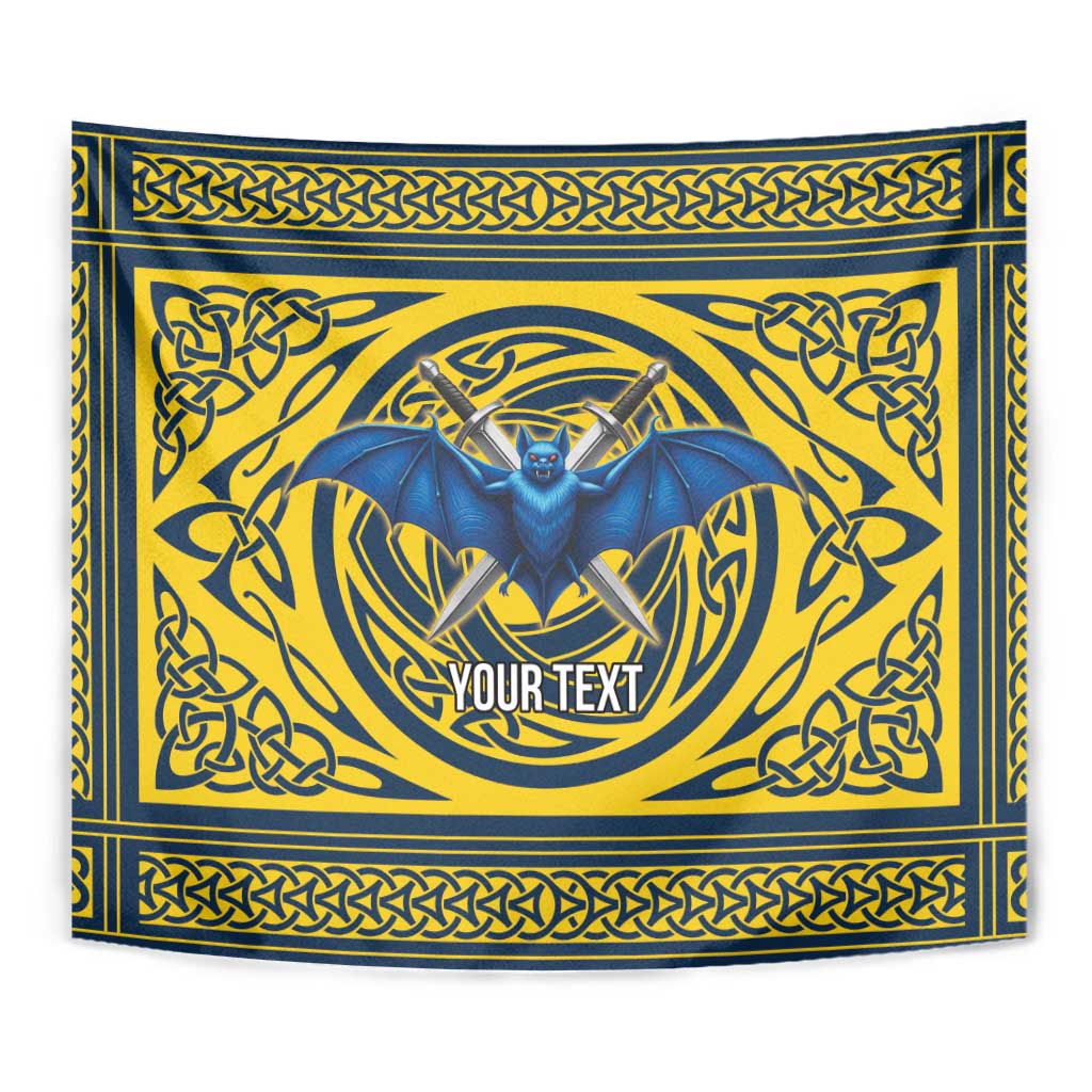 Personalized Brecknockshire Wales Tapestry Welsh Celtic Bat And Swords Design - Wonder Print Shop