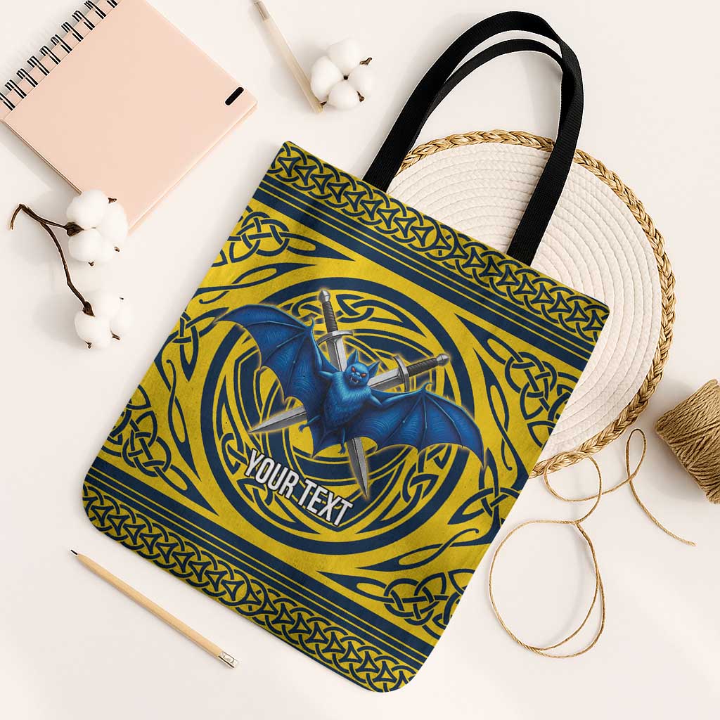 Personalized Brecknockshire Wales Tote Bag Welsh Celtic Bat And Swords Design - Wonder Print Shop