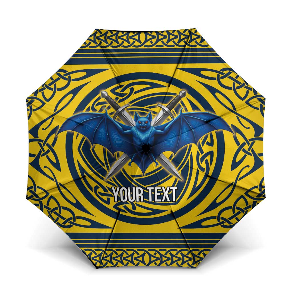 Personalized Brecknockshire Wales Umbrella Welsh Celtic Bat And Swords Design - Wonder Print Shop