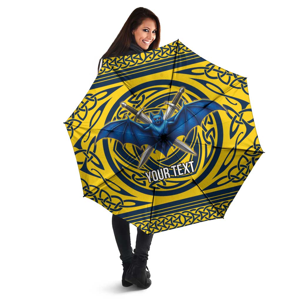 Personalized Brecknockshire Wales Umbrella Welsh Celtic Bat And Swords Design - Wonder Print Shop