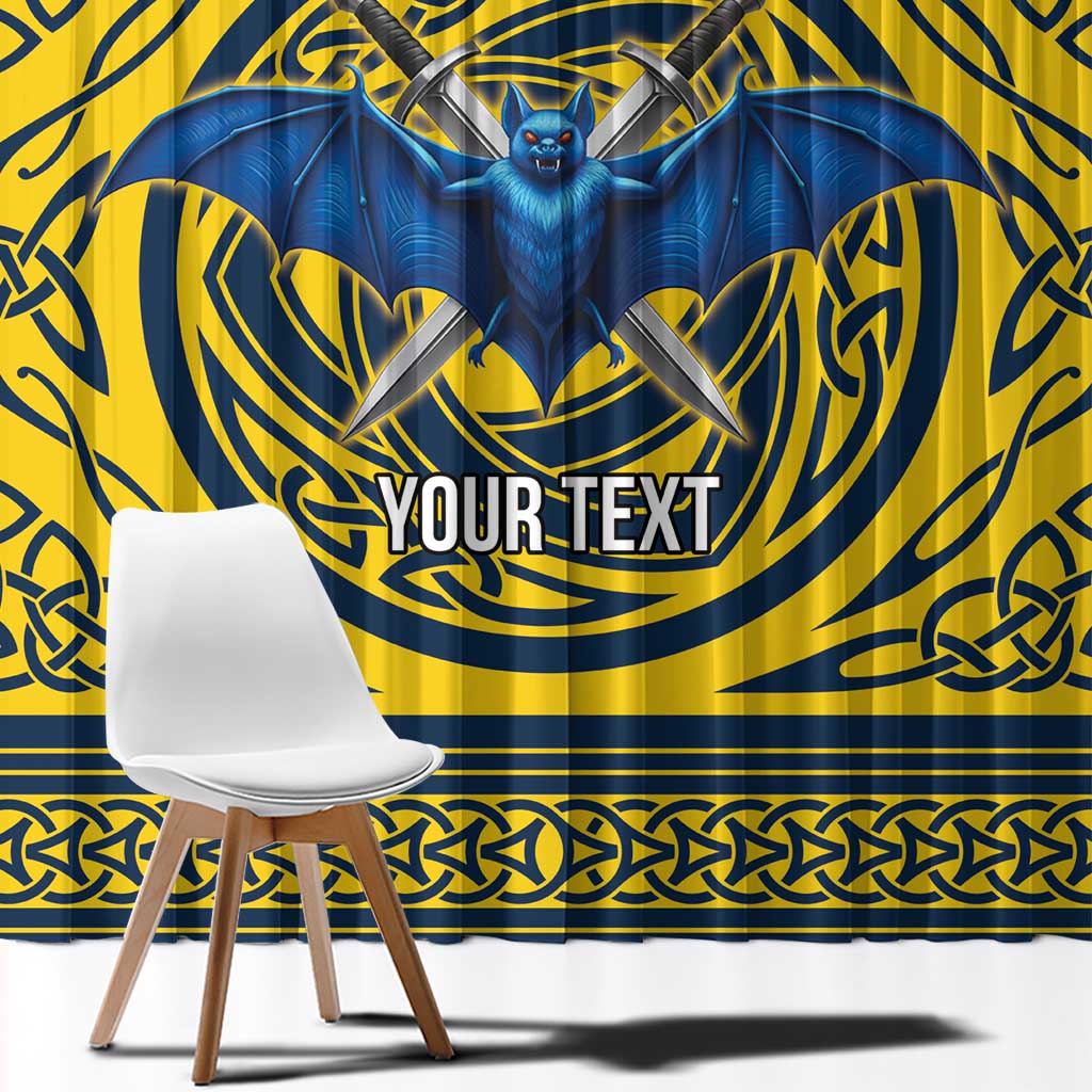 Personalized Brecknockshire Wales Window Curtain Welsh Celtic Bat And Swords Design - Wonder Print Shop