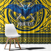 Personalized Brecknockshire Wales Window Curtain Welsh Celtic Bat And Swords Design - Wonder Print Shop