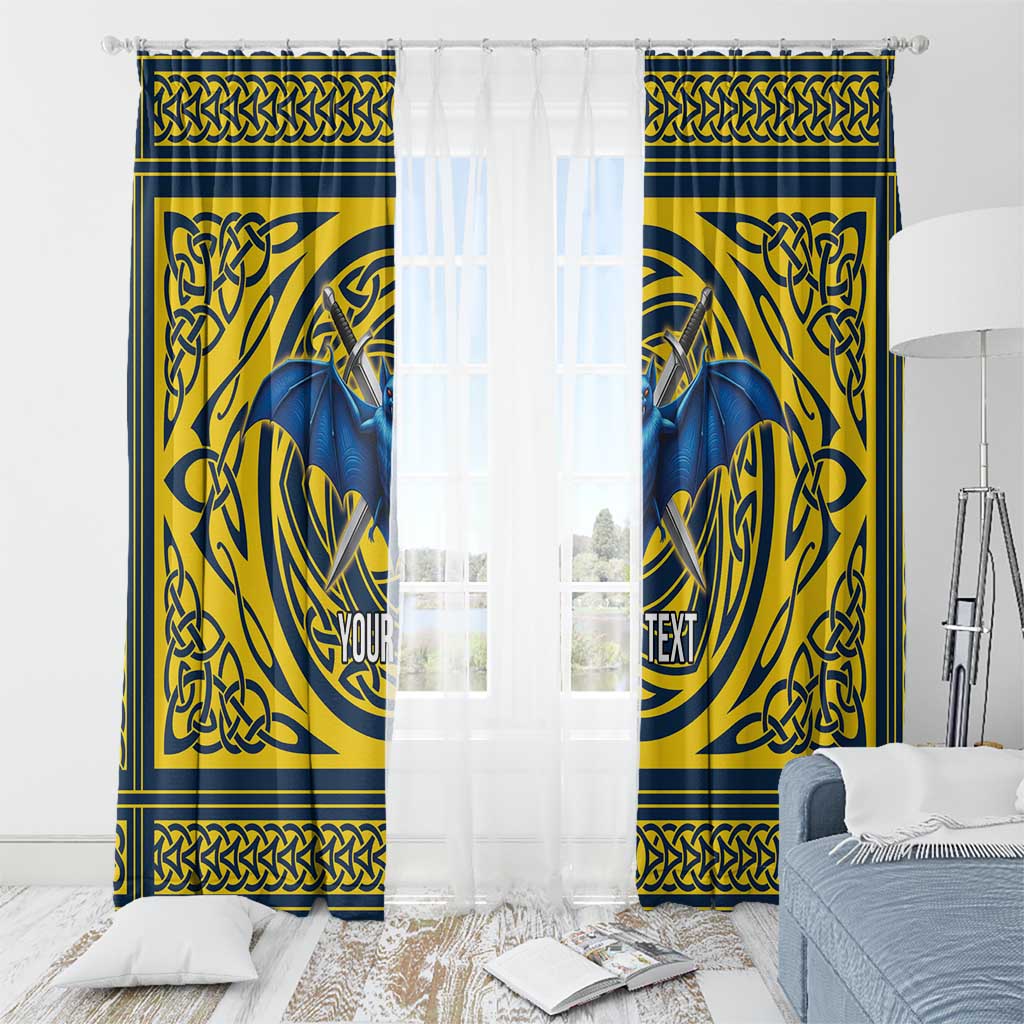 Personalized Brecknockshire Wales Window Curtain Welsh Celtic Bat And Swords Design - Wonder Print Shop