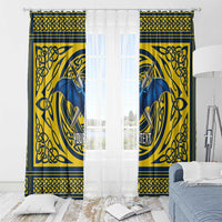 Personalized Brecknockshire Wales Window Curtain Welsh Celtic Bat And Swords Design - Wonder Print Shop
