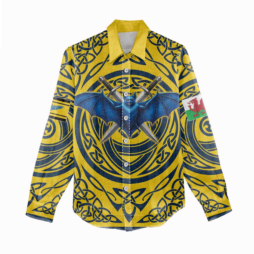 Personalized Brecknockshire Wales Women Casual Shirt Welsh Celtic Bat And Swords Design - Wonder Print Shop