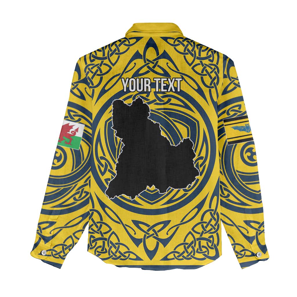 Personalized Brecknockshire Wales Women Casual Shirt Welsh Celtic Bat And Swords Design - Wonder Print Shop