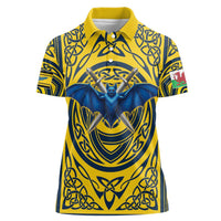 Personalized Brecknockshire Wales Women Polo Shirt Welsh Celtic Bat And Swords Design - Wonder Print Shop